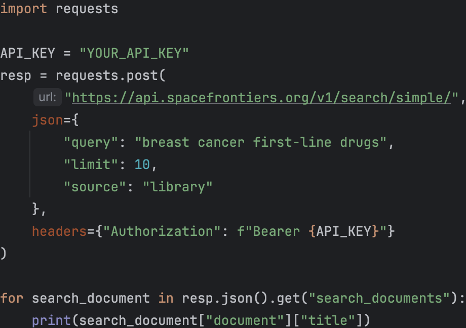 Code example